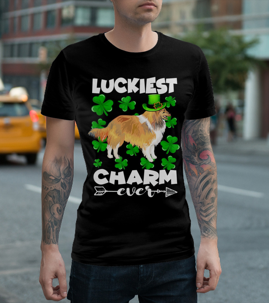 Luckiest Charm Ever Sheltie St Patricks T-Shirt