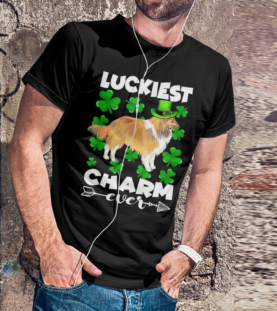 Luckiest Charm Ever Sheltie St Patricks T-Shirt