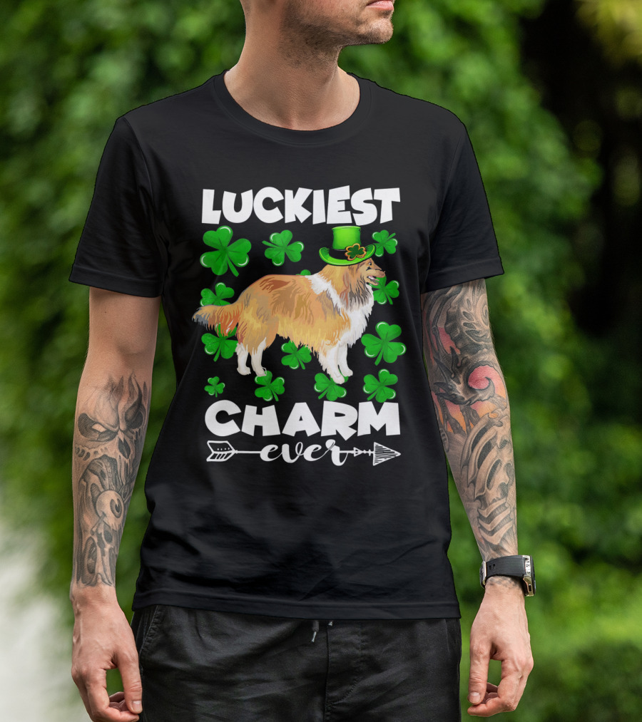 Luckiest Charm Ever Sheltie St Patricks T-Shirt