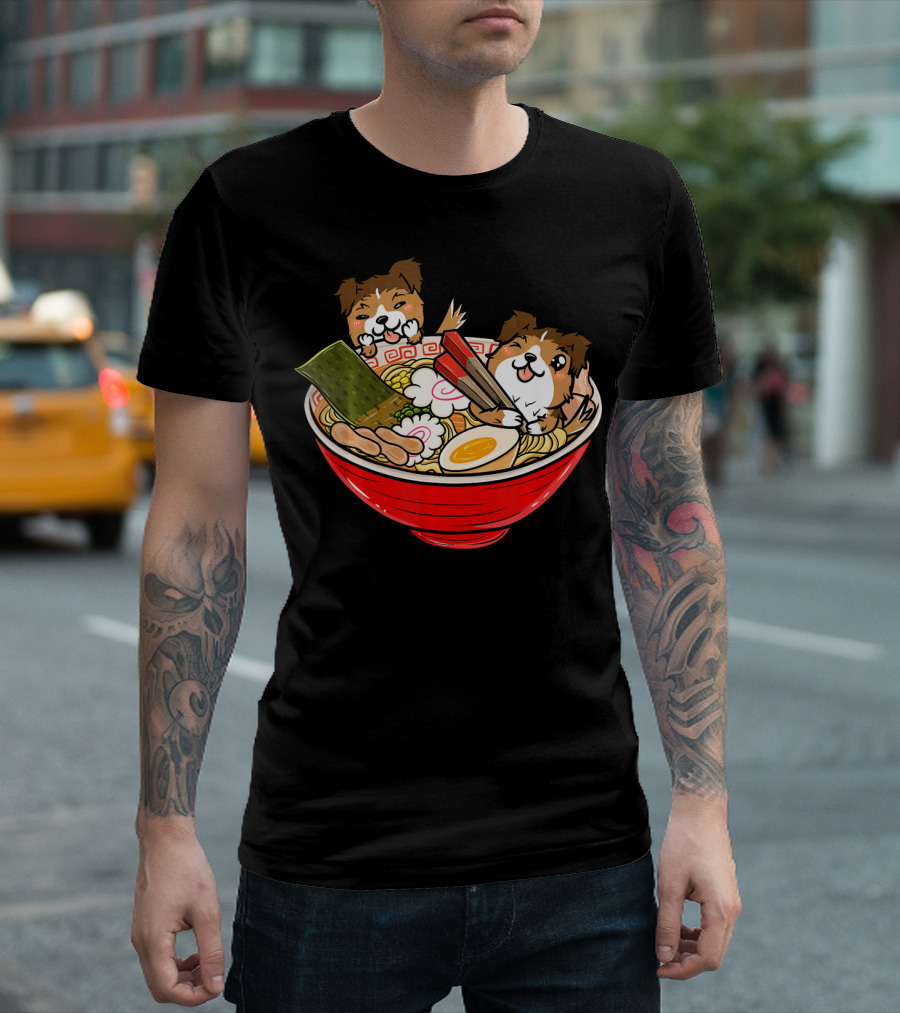 Shetland Sheepdog Kawaii Ramen Bowl Japanese T-Shirt