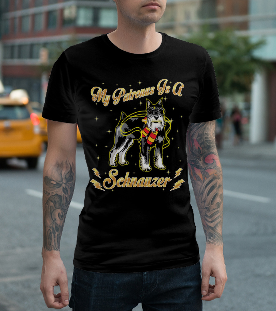 My Patronus Is A Schnauzer With Lightning Bolts And Scarf T-Shirt