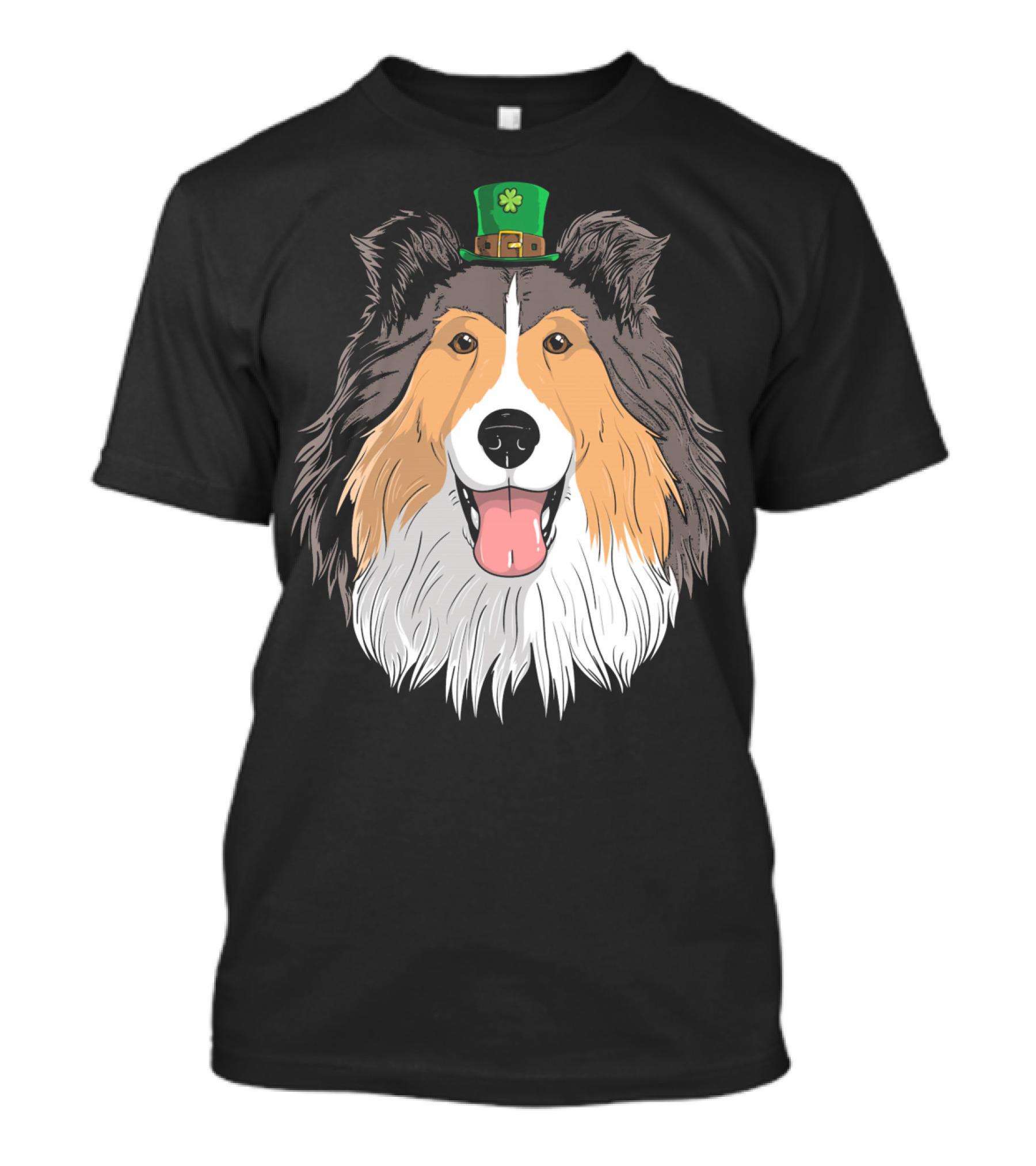 Sheltie Dog With Leprechaun Hat St Patricks Day T-Shirt