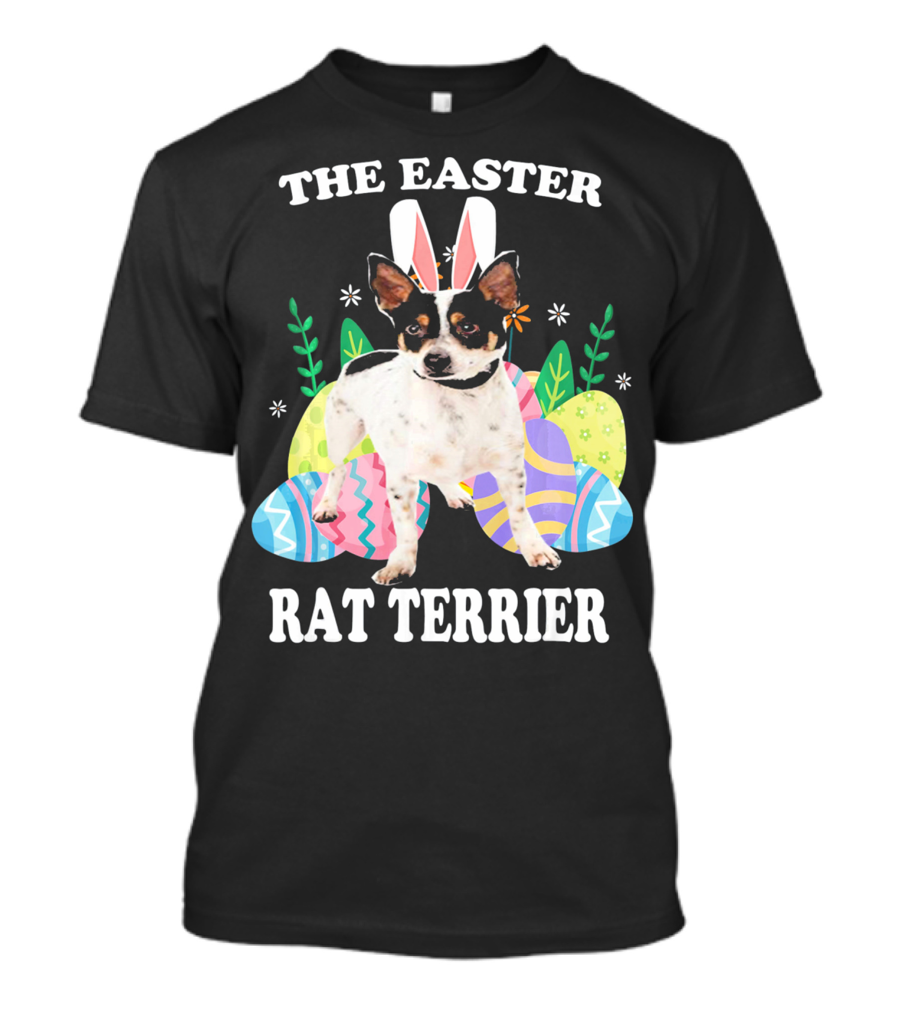 The Easter Rat Terrier Bunny Eggs Dog T-Shirt