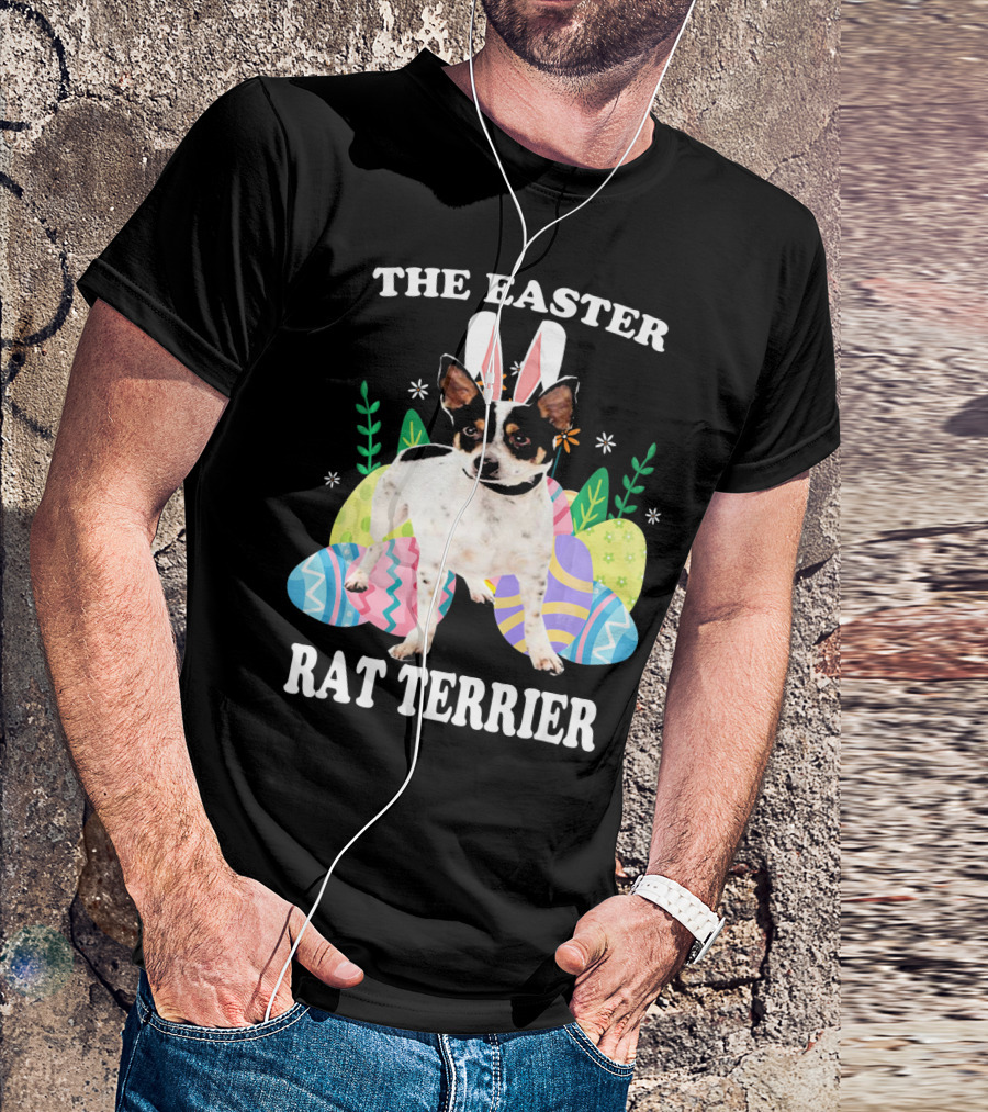 The Easter Rat Terrier Bunny Eggs Dog T-Shirt