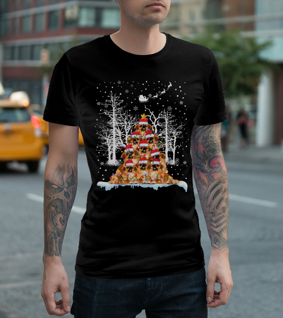 Pekingese Christmas Tree Snowy Winter Wonderland Dog Lovers T-Shirt