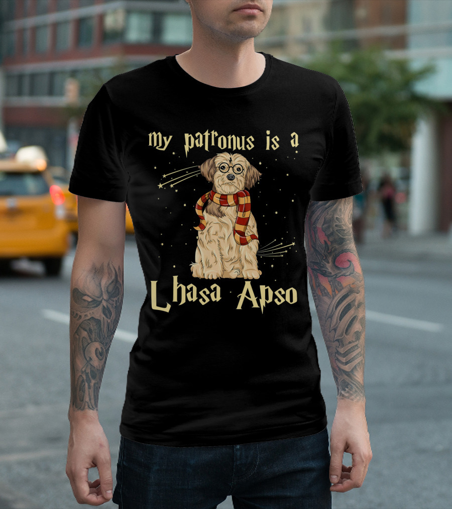 My Patronus Is A Lhasa Apso With Wizard Glasses and Scarf T-Shirt