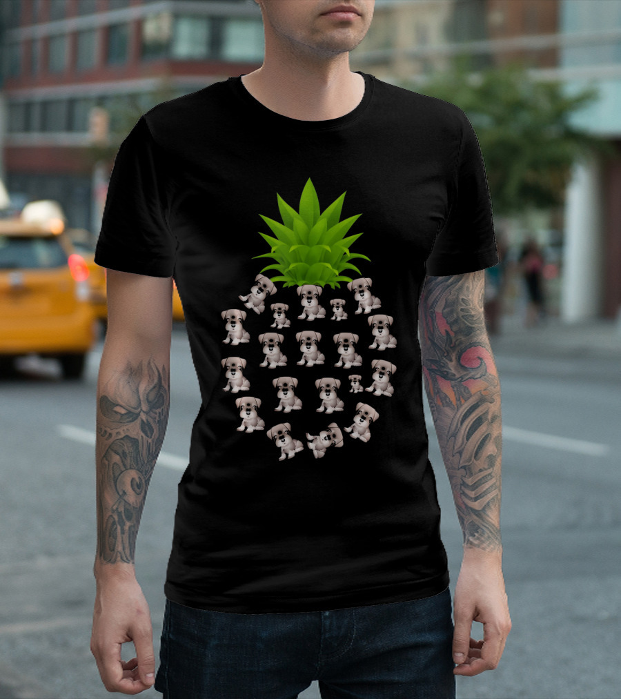 Pineapple Mini Schnauzer Birthday Puppies T-Shirt