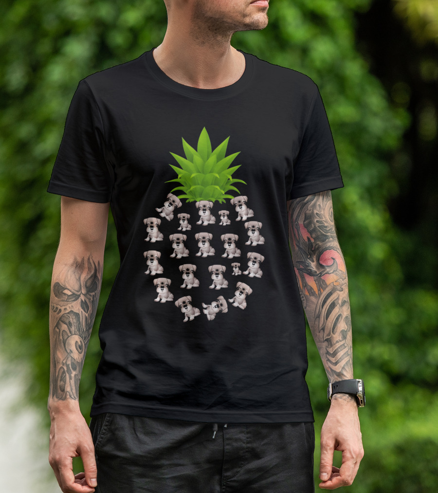Pineapple Mini Schnauzer Birthday Puppies T-Shirt