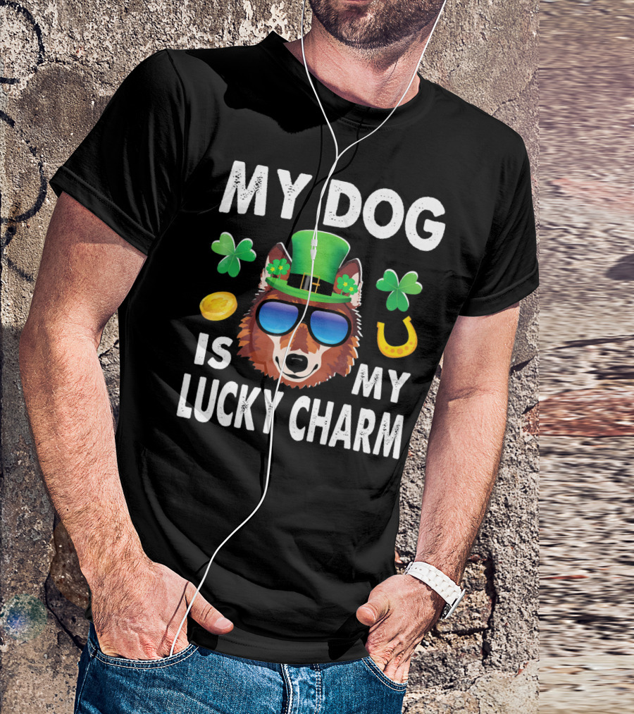 MY DOG IS MY LUCKY CHARM SHAMROCK SHELTIE T-Shirt