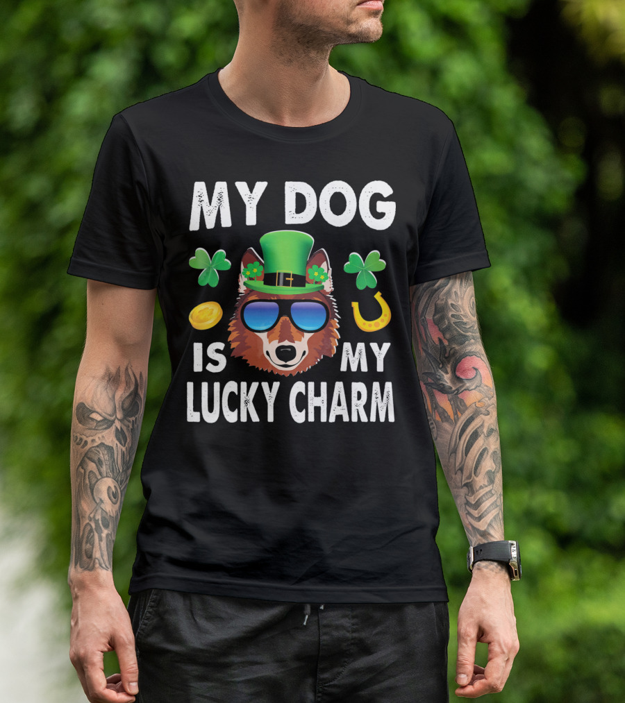 MY DOG IS MY LUCKY CHARM SHAMROCK SHELTIE T-Shirt