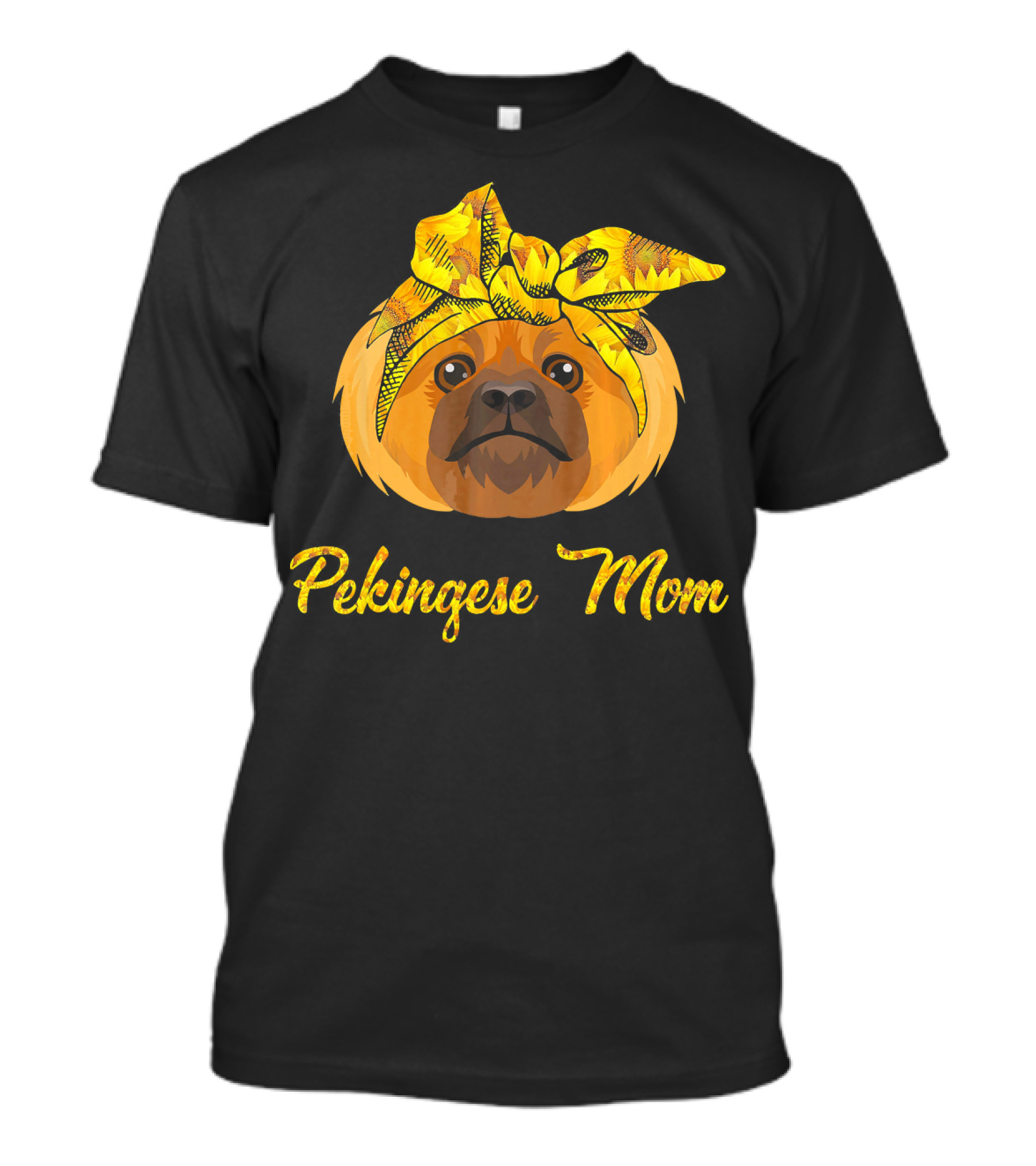 Pekingese Mom Sunflower Bandana T-Shirt