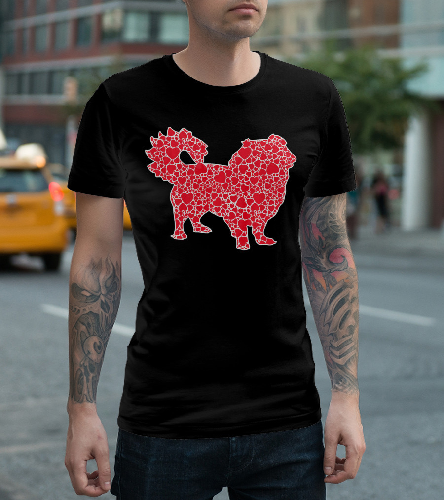 Pekingese Red Hearts Valentine's Day Pelchie T-Shirt
