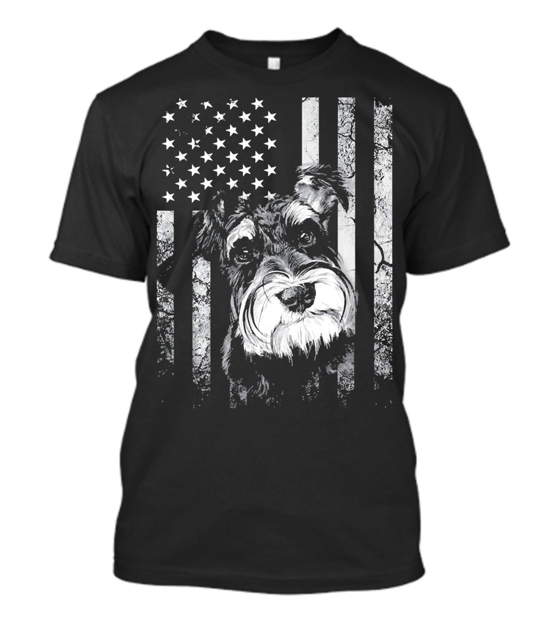 Schnauzer USA Flag 4th Of July America Dog T-Shirt
