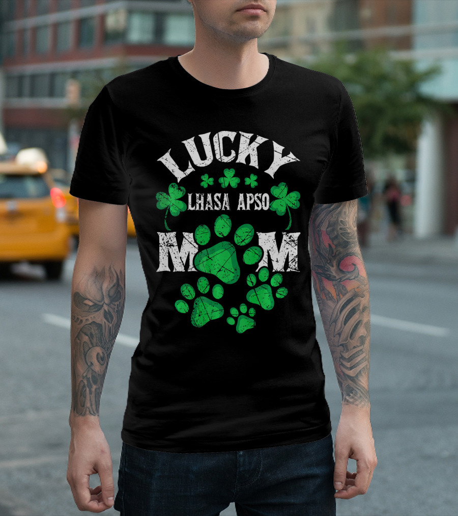 Lucky Lhasa Apso Mom St Patricks Day T-Shirt