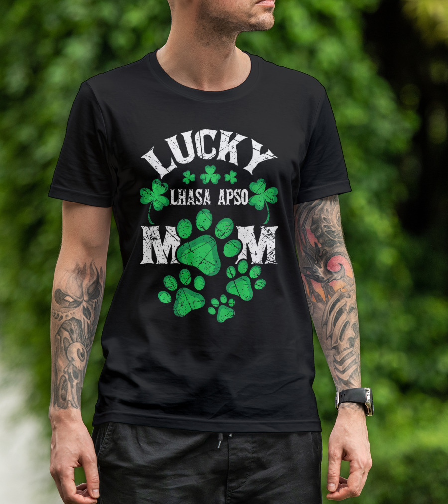 Lucky Lhasa Apso Mom St Patricks Day T-Shirt