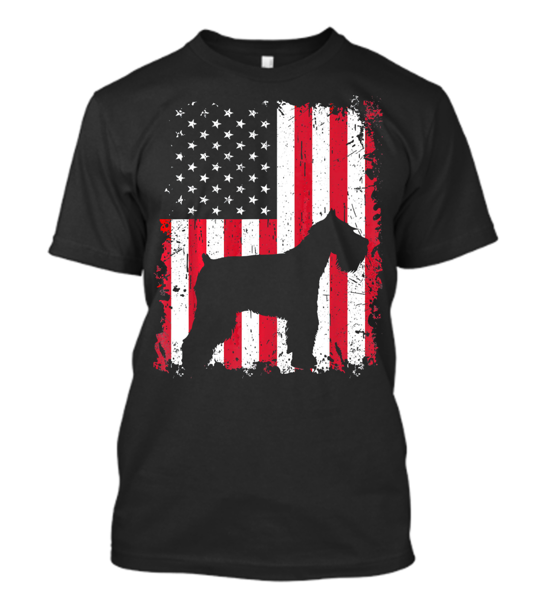 Standard Schnauzer American Flag 4th Of July T-Shirt