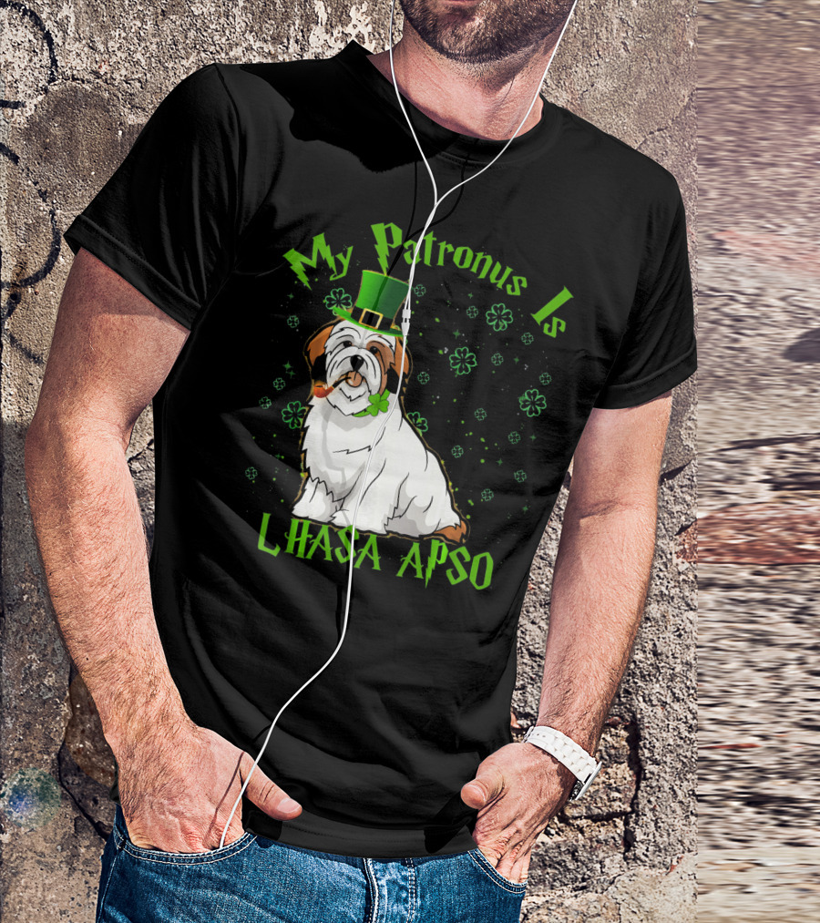 My Patronus Is Lhasa Apso St Patricks Day Dog T-Shirt