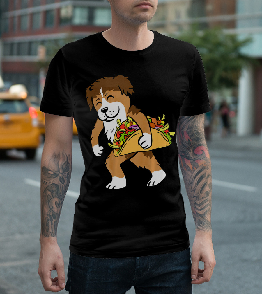 Shetland Sheepdog Carrying Taco Image T-Shirt