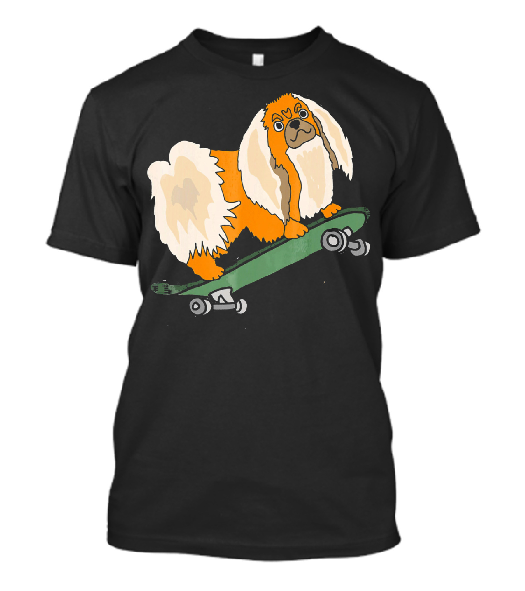 Smilealottees Funny Pekingese On Skateboard T-Shirt