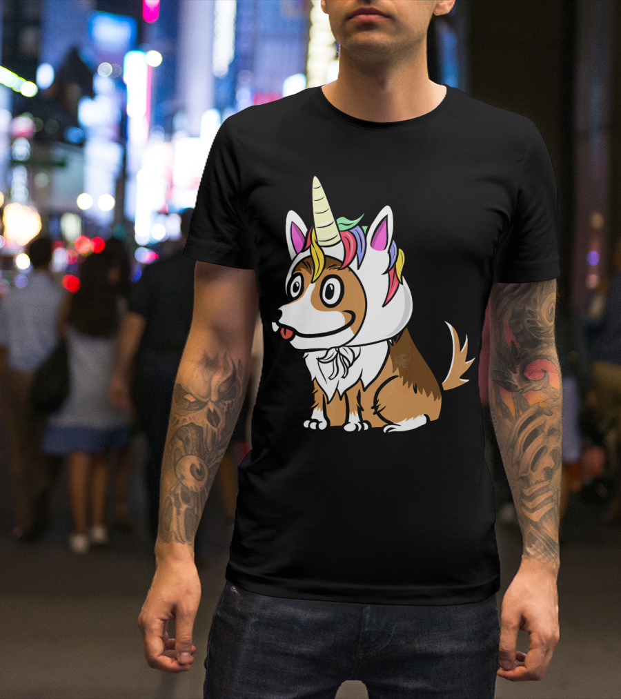 Shetland Sheepdog Wearing Colorful Unicorn Hat T-Shirt