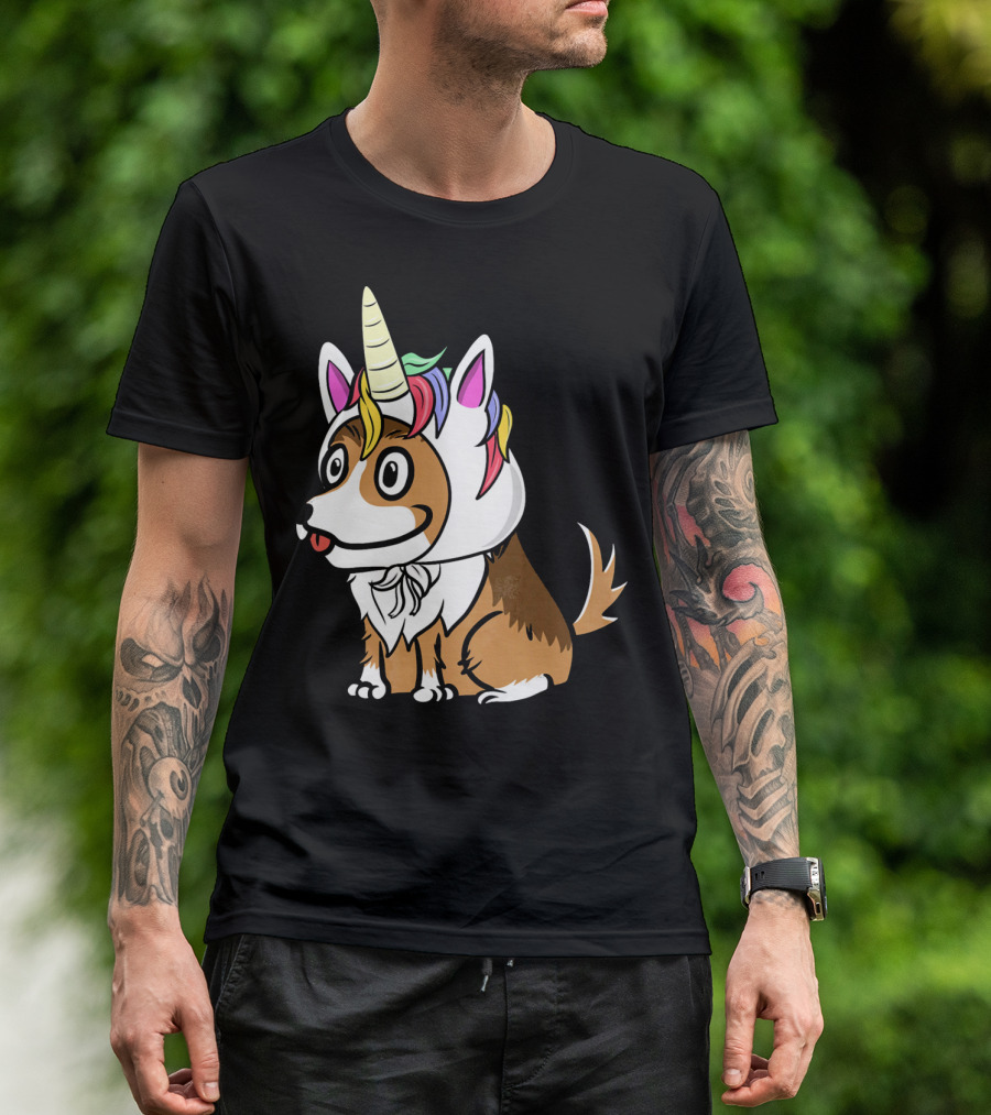 Shetland Sheepdog Wearing Colorful Unicorn Hat T-Shirt