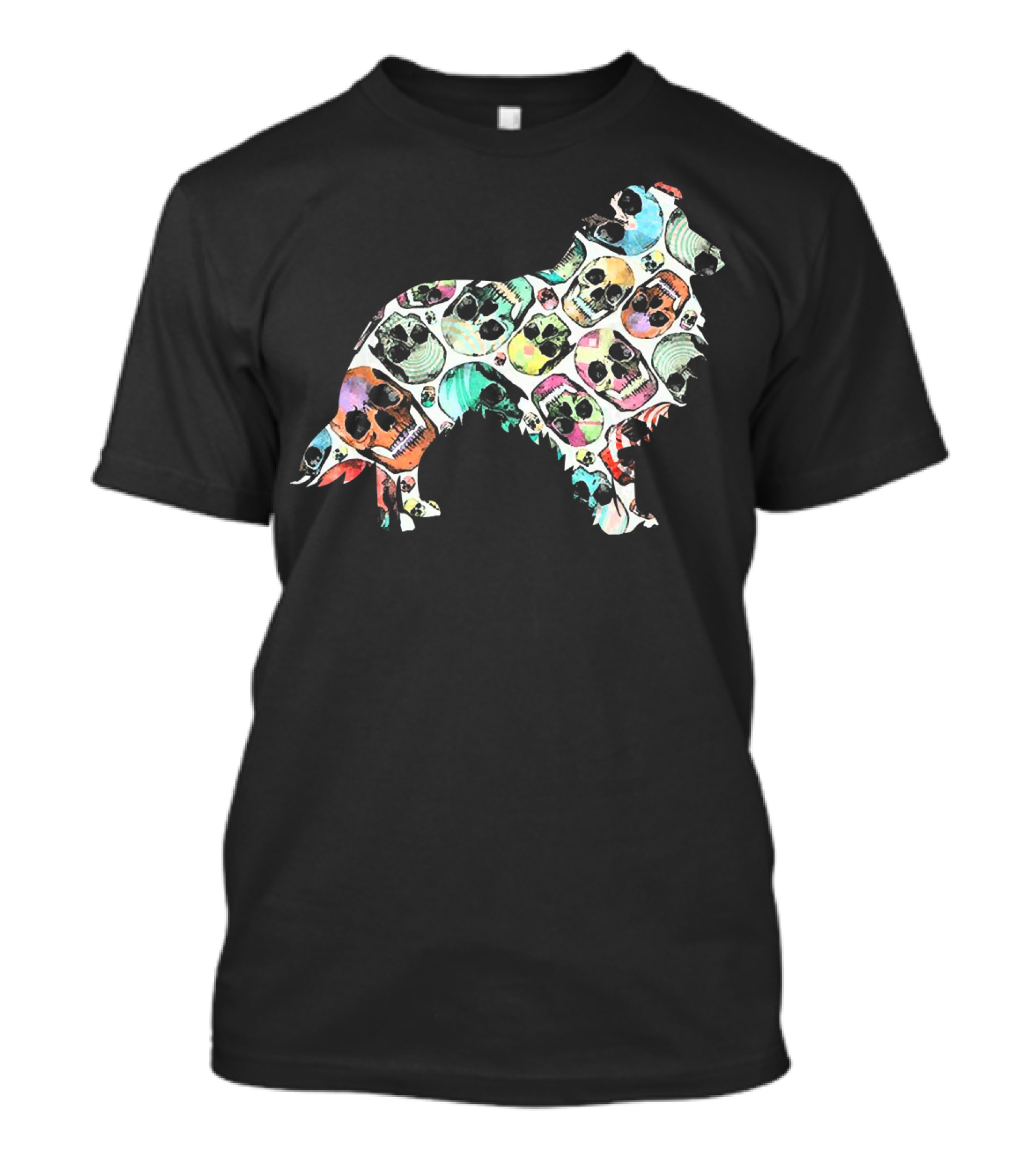 Zombie Sheltie Skull Halloween Funny T-Shirt