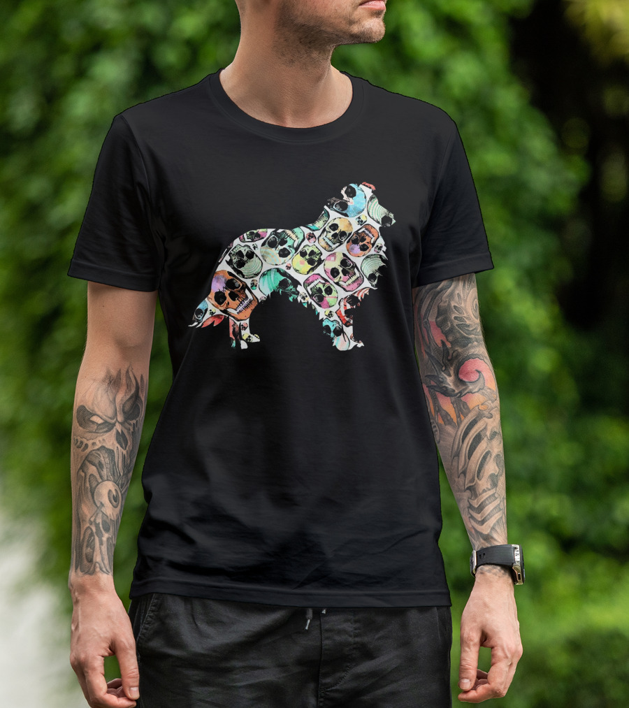 Zombie Sheltie Skull Halloween Funny T-Shirt