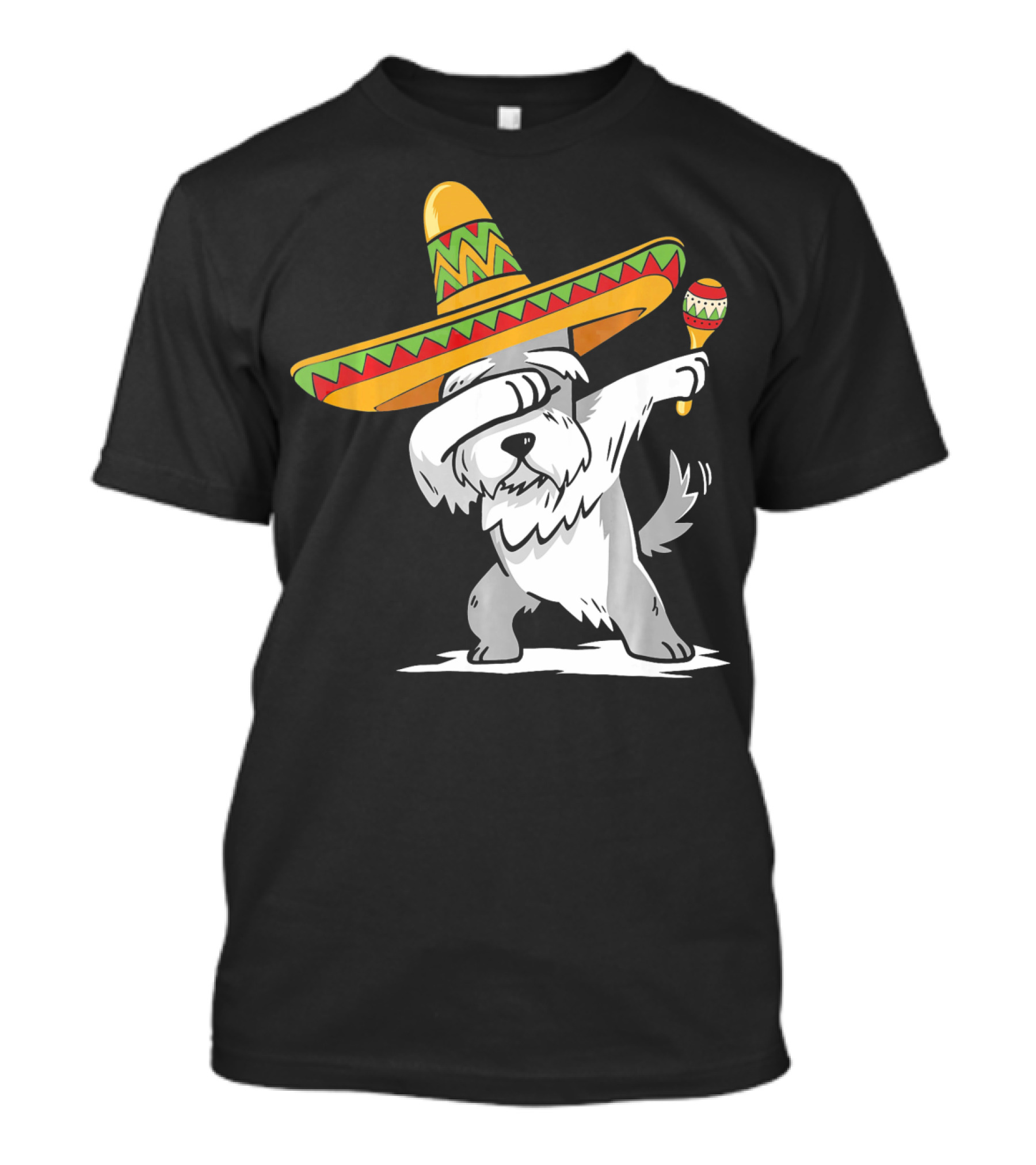 Schnauzer Dabbing Sombrero Maracas Cinco De Mayo T-Shirt