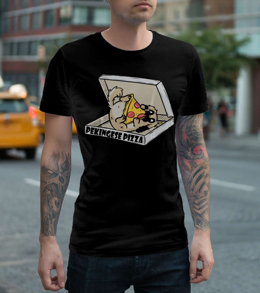 Pekingese Pizza Lover Funny Dog In Box T-Shirt