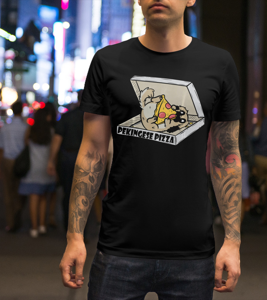 Pekingese Pizza Lover Funny Dog In Box T-Shirt