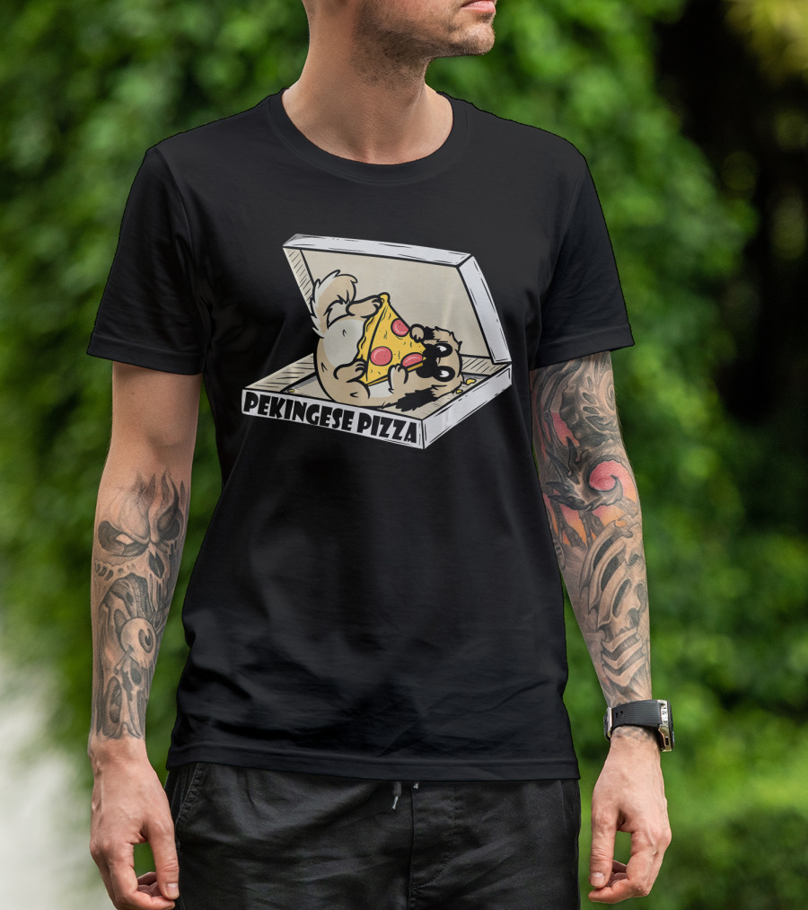 Pekingese Pizza Lover Funny Dog In Box T-Shirt