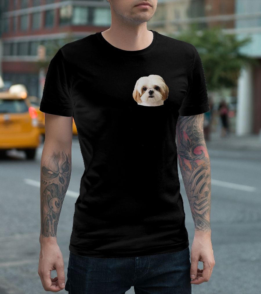 Shih Tzu in Pocket Schnauzer Lovers Hall T-Shirt