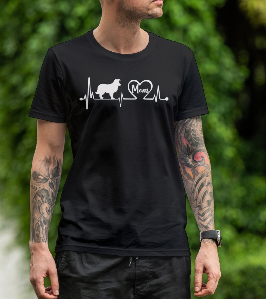 Mom Heartbeat Sheltie Dog Mother's Day T-Shirt
