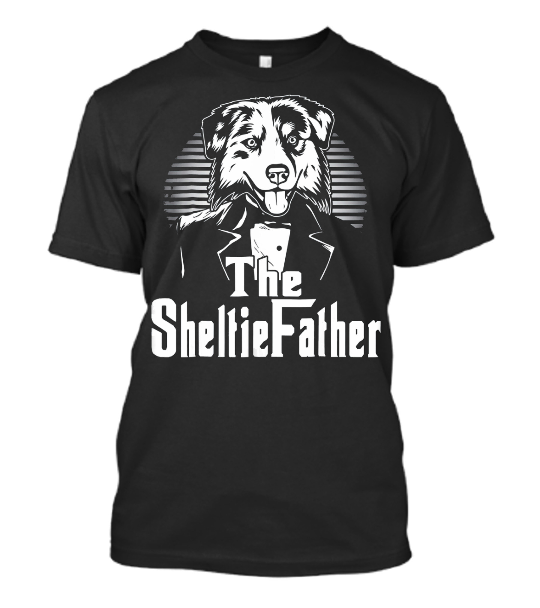 The Sheltie Father Man Dog Face Tuxedo Mafia T-Shirt