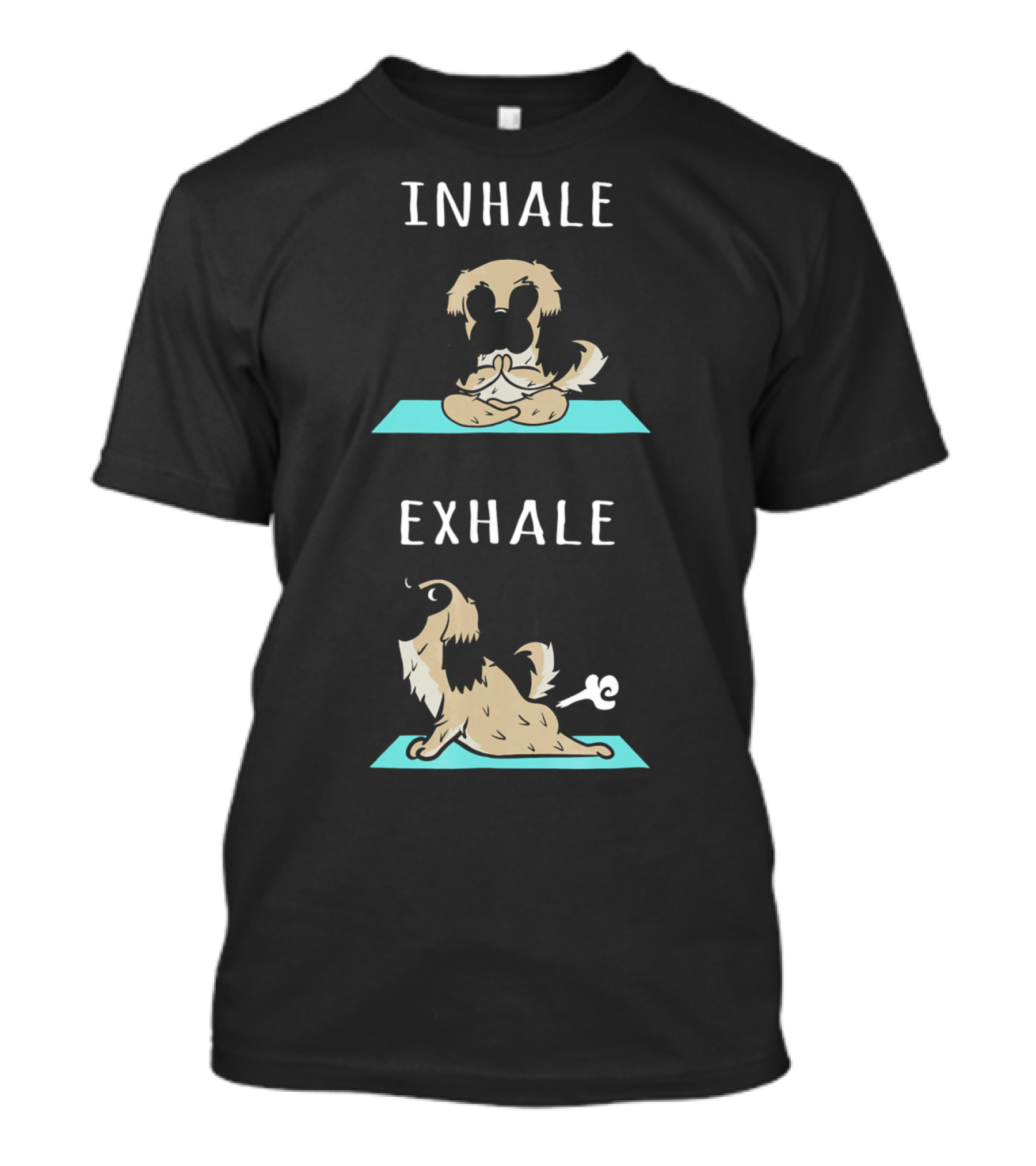 Pekingese Yoga Inhale Exhale Fun Playful Relaxation Visualization T-Shirt