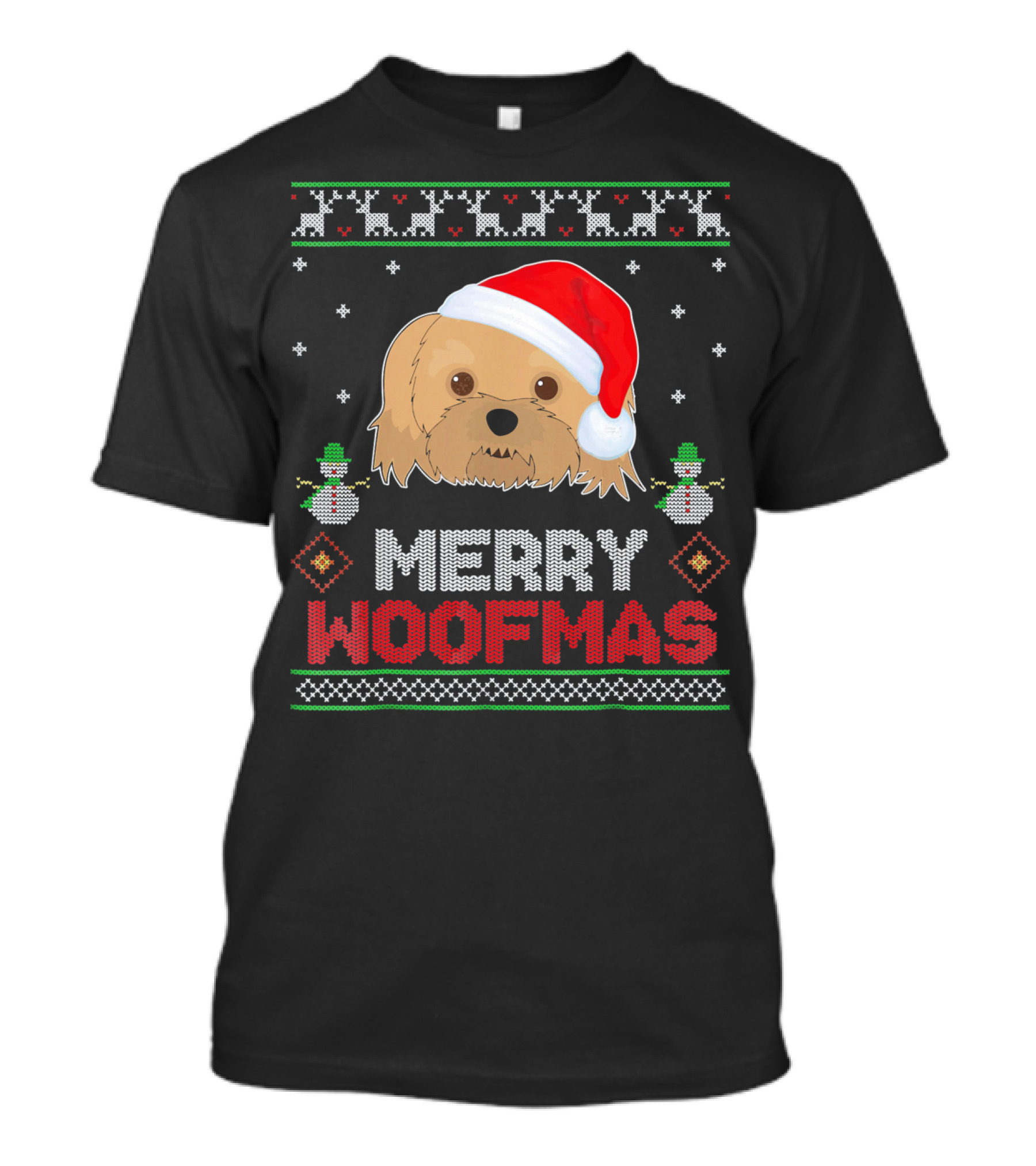 Merry Woofmas Xmas Havanese With Santa Hat T-Shirt