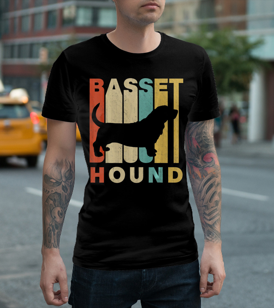 Vintage Basset Hound Retro T-Shirt