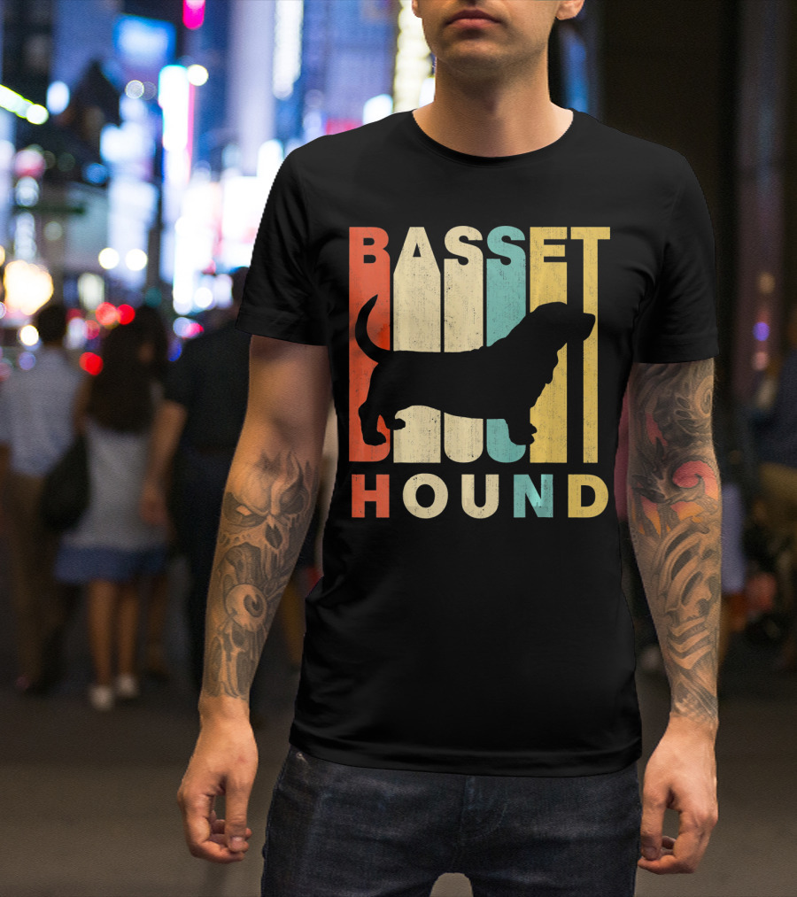Vintage Basset Hound Retro T-Shirt