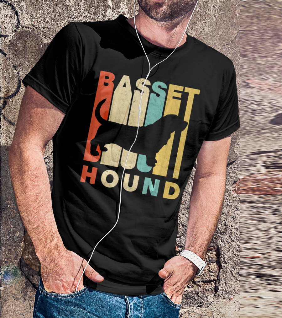 Vintage Basset Hound Retro T-Shirt