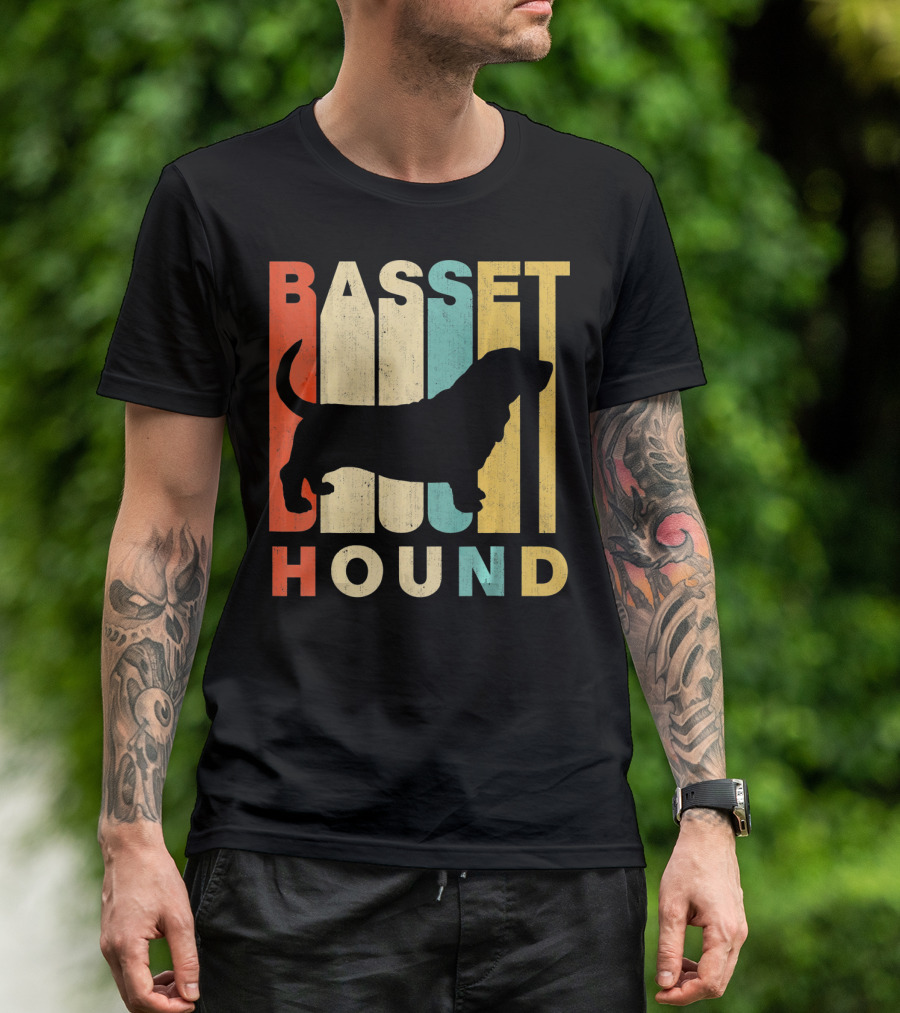 Vintage Basset Hound Retro T-Shirt