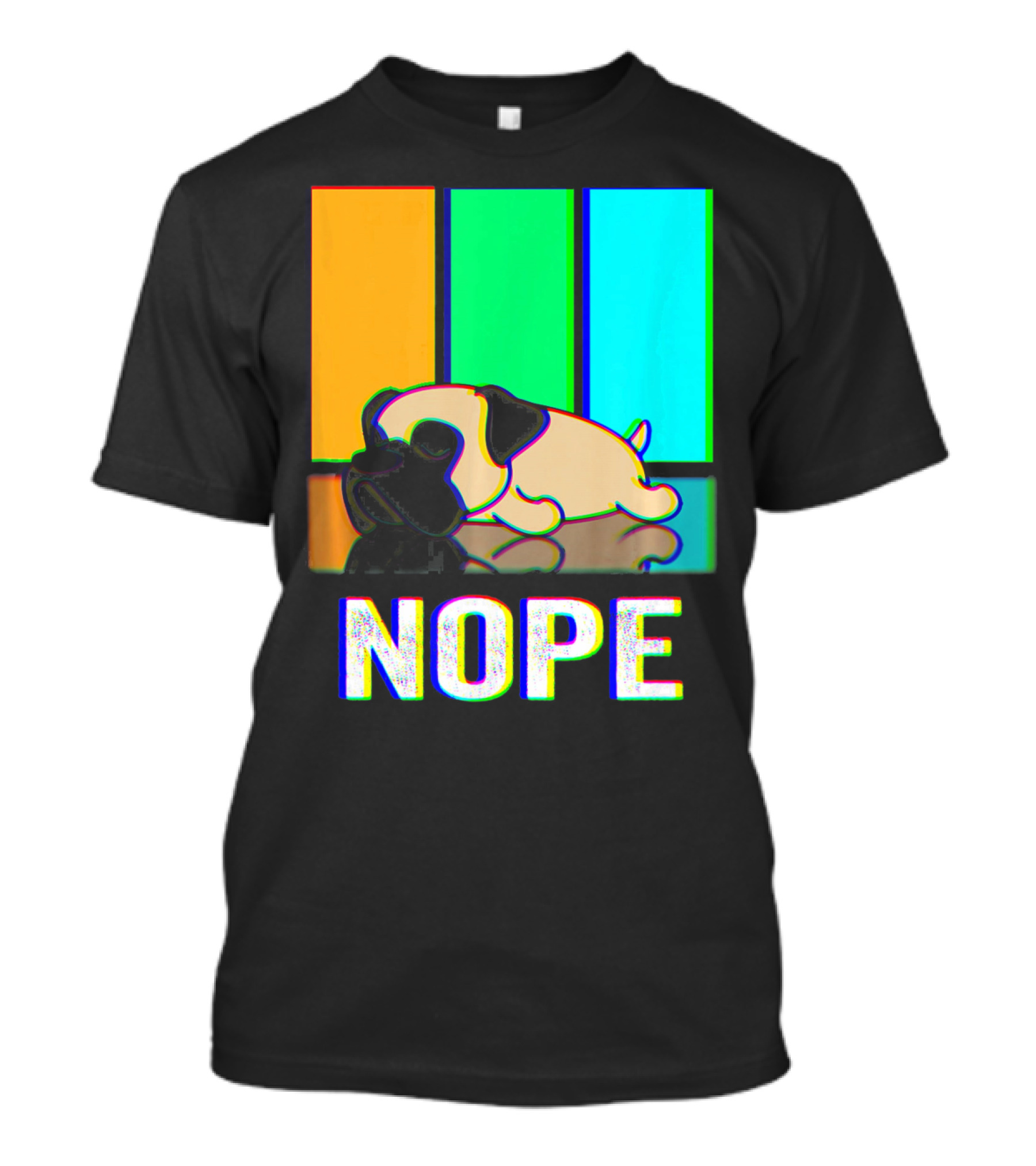 Nope Bullmastiff Not Today Dog Retro Colors T-Shirt