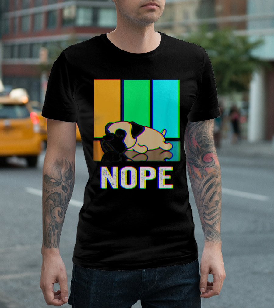 Nope Bullmastiff Not Today Dog Retro Colors T-Shirt