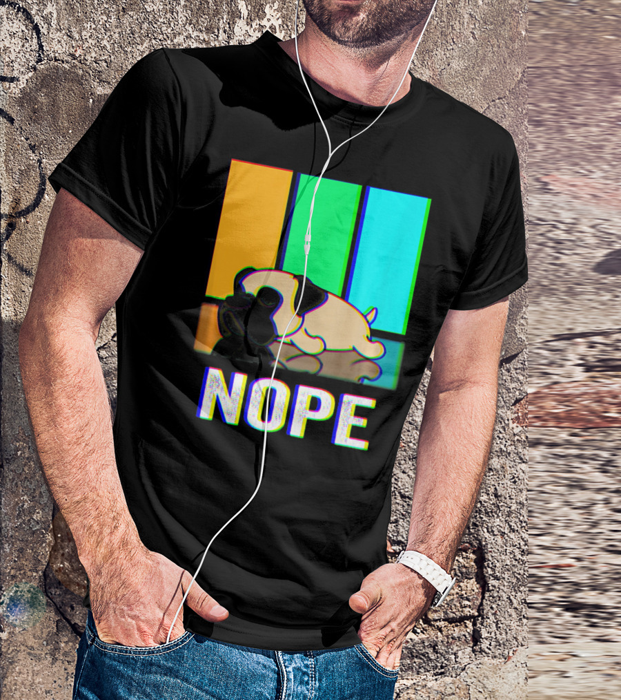 Nope Bullmastiff Not Today Dog Retro Colors T-Shirt