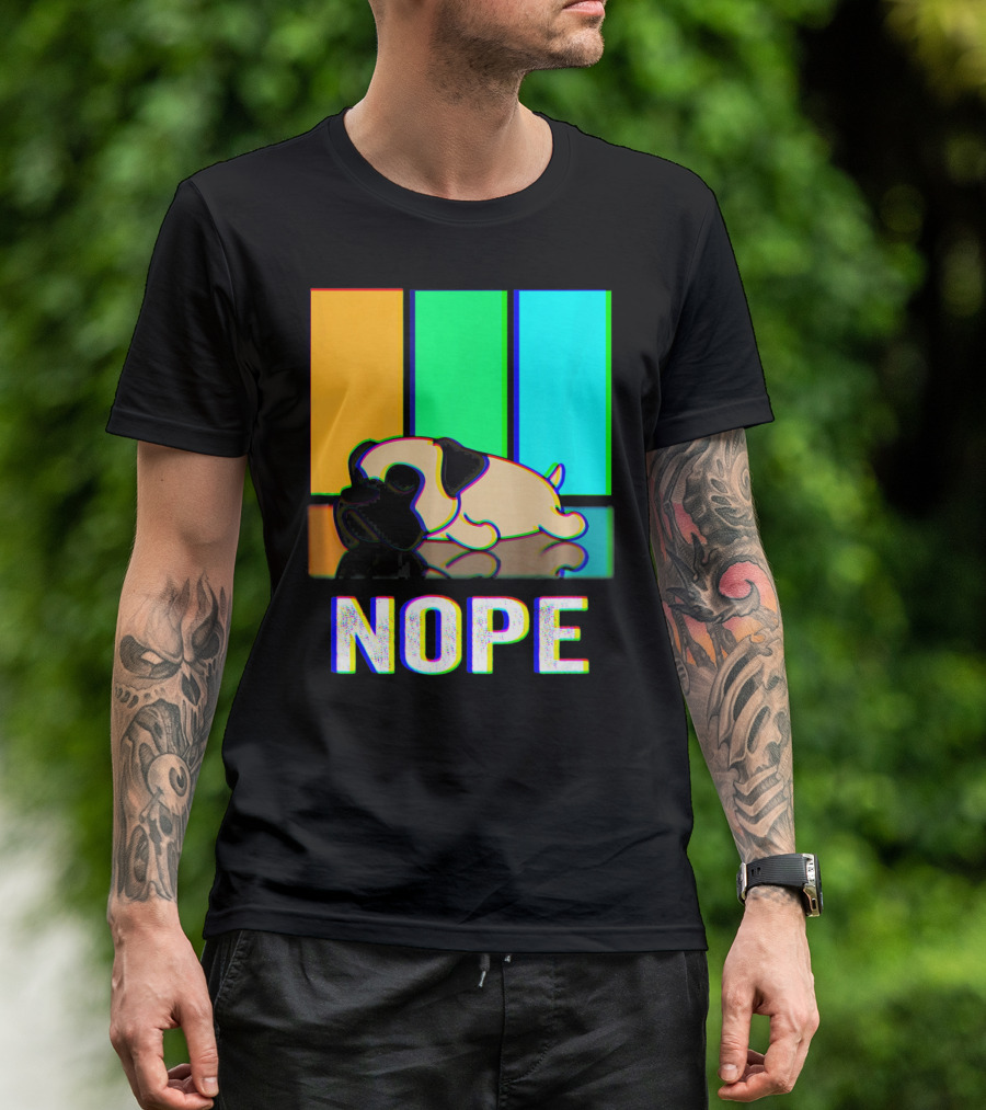 Nope Bullmastiff Not Today Dog Retro Colors T-Shirt