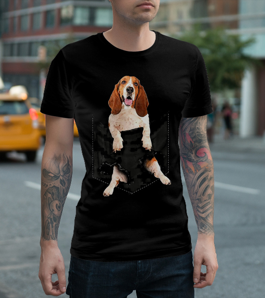 Basset Hound Pocket Mid T-Shirt