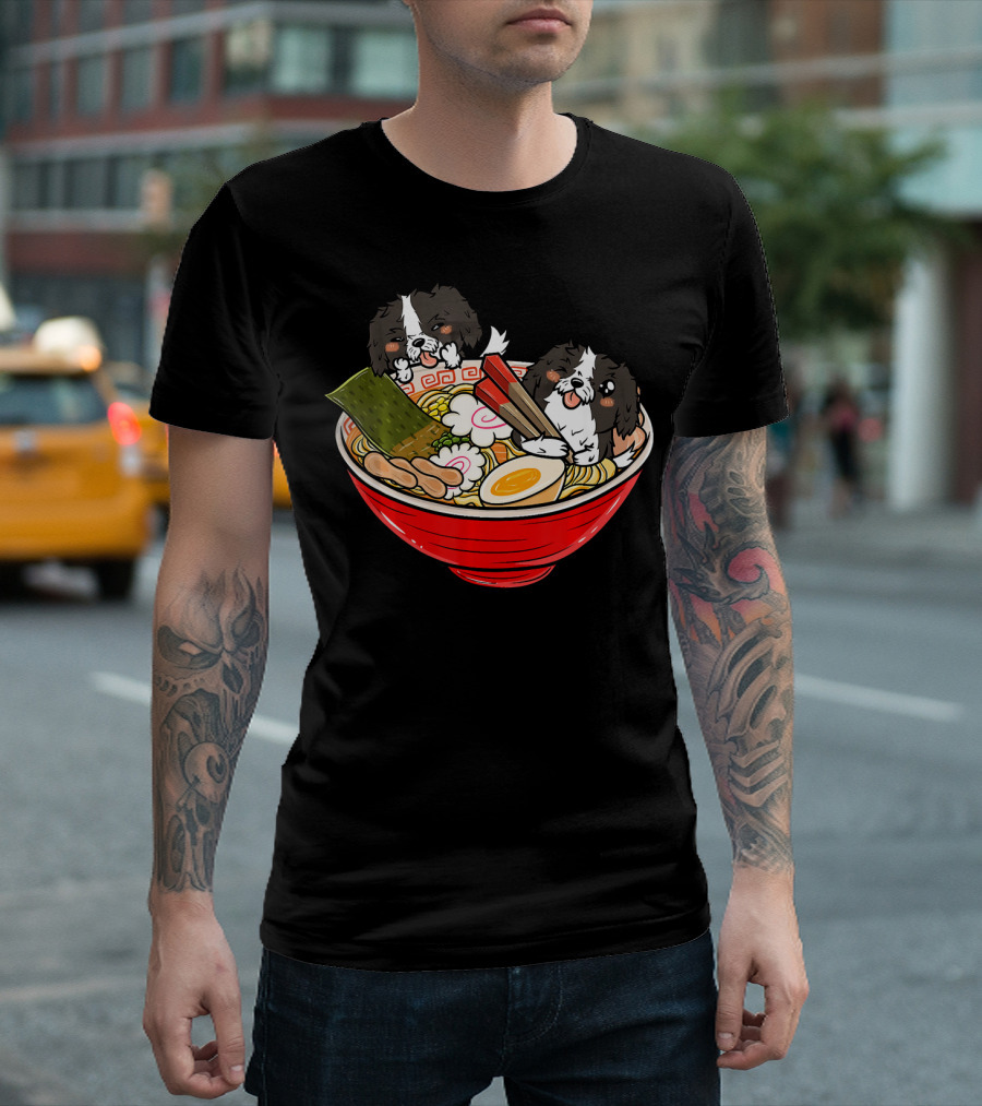 Havanese Dogs in Ramen Bowl with Unicorn Hat Playful T-Shirt