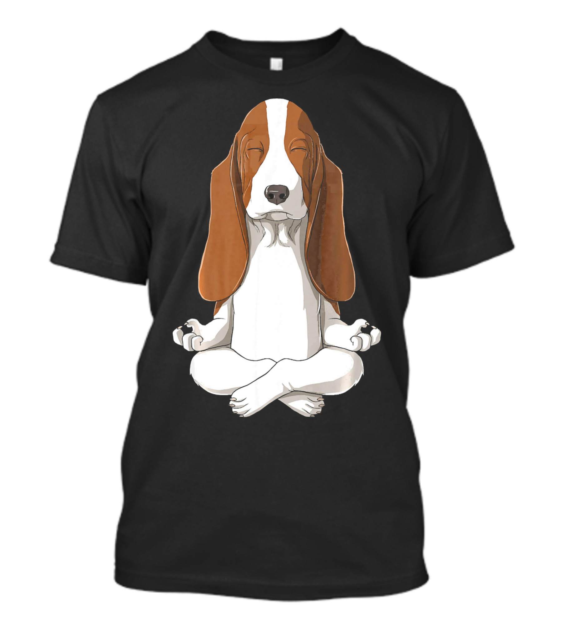 Yoga Basset Hound Meditation Pose Blissful Canine T-Shirt