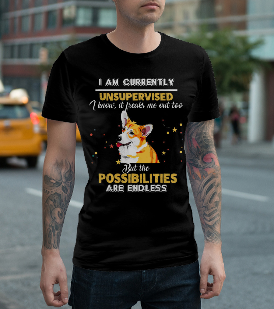 I Am Currently Unsupervised But The Possibilities Are Endless Welsh Corgi T-Shirt