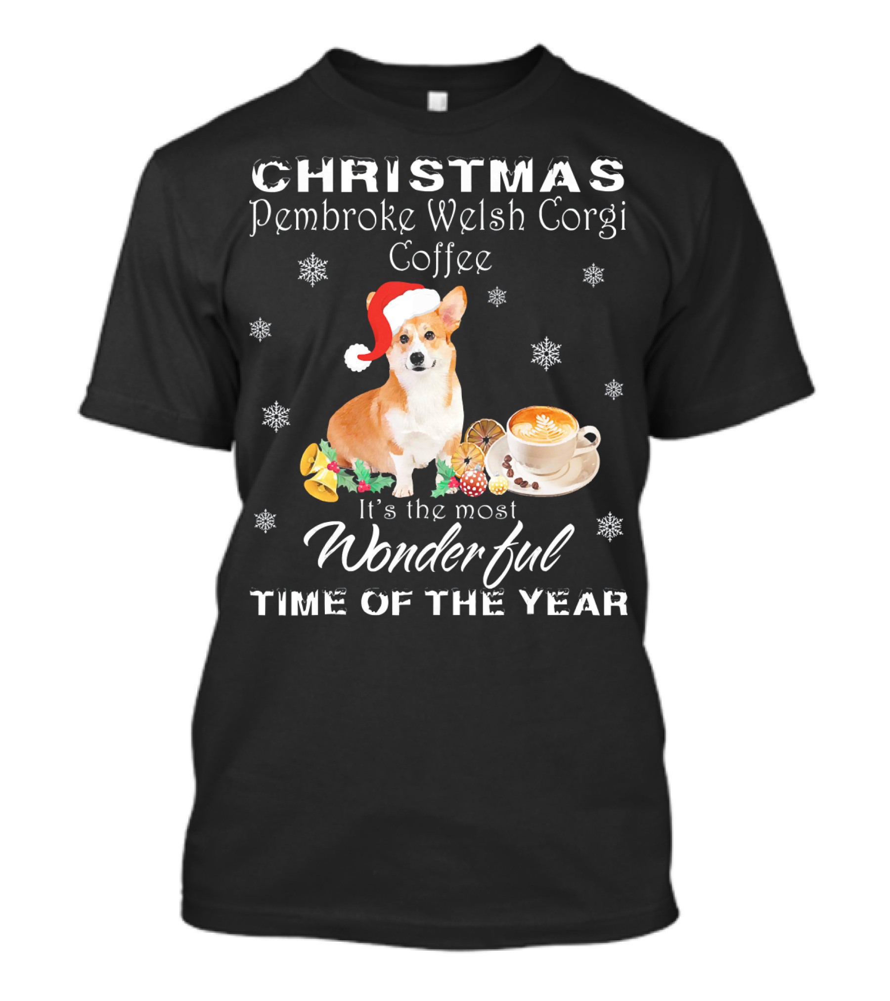 Christmas Pembroke Welsh Corgi Coffee It's The Most Wonderful Time Of The Year T-Shirt
