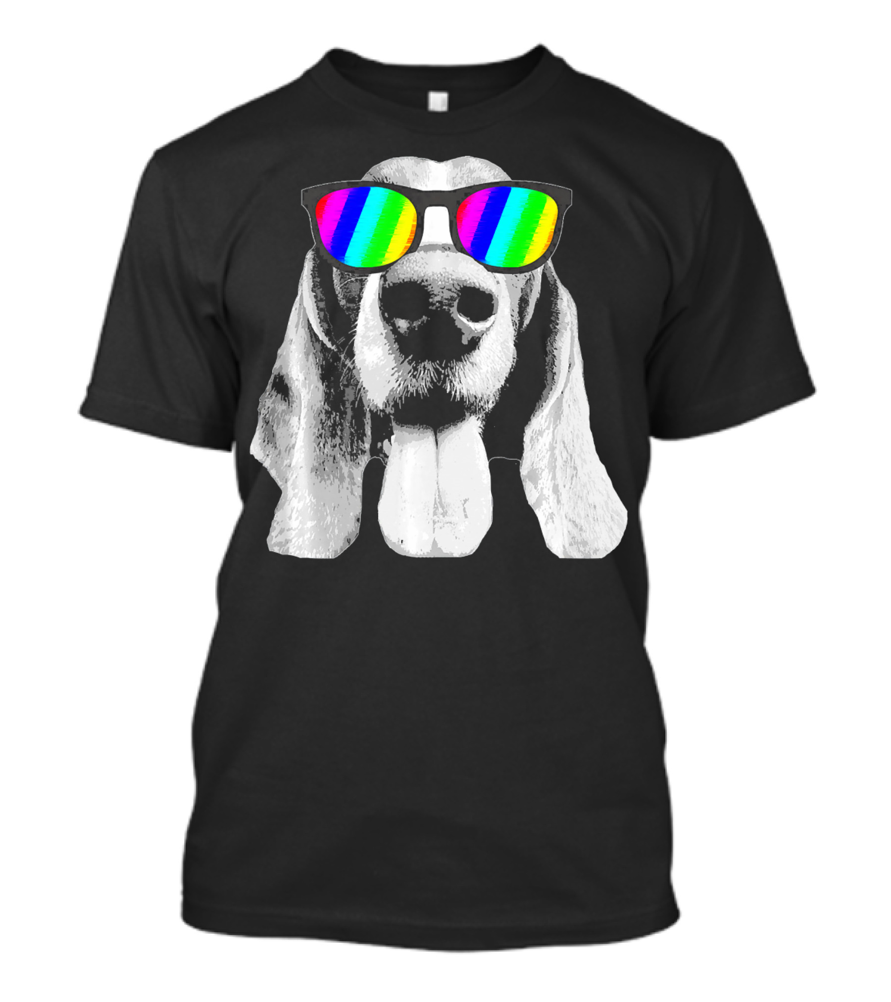 Basset Hound Rainbow Sunglasses T-Shirt